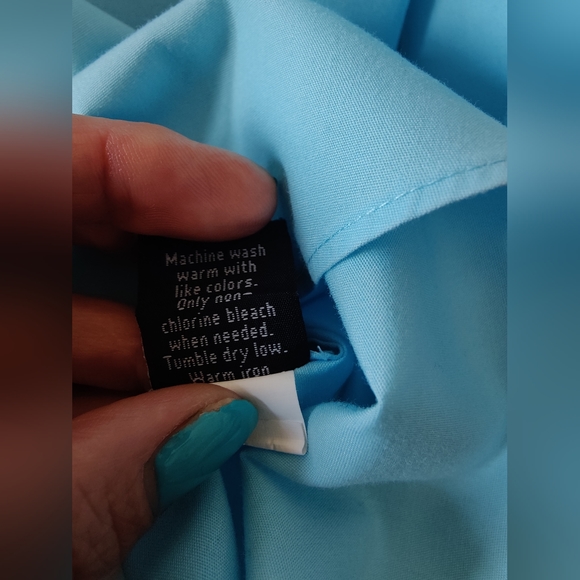 Men's Croft & Barrow teal button down Dress Shirt 🔘 (XL) 🩵💙💚🩵 - Picture 10 of 13